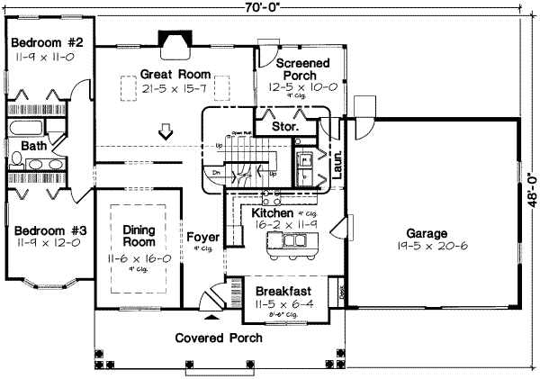 Country Floor Plan - Main Floor Plan #312-160