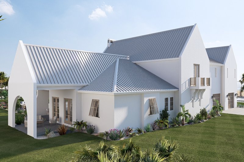 House Blueprint - Exterior - Rear Elevation 2 for Beach House Plan #455-766 - 4 bed, 3.5 bath