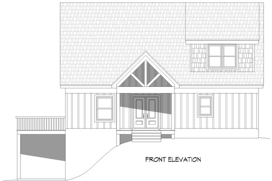 Exterior - Front Elevation 3 for Southern House Plan #932-898 - 4 bed, 2.5 bath