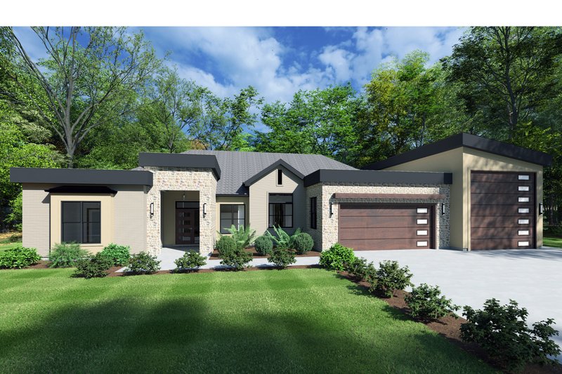 Contemporary Style House Plan - 4 Beds 2.5 Baths 2706 Sq/Ft Plan #1111-1