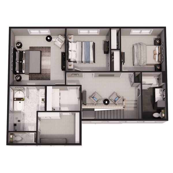 Bungalow Floor Plan - Upper Floor Plan #51-1370