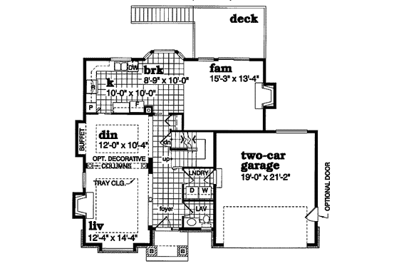 Floor Plan - Main Floor for Traditional House Plan #47-351 - 4 bed, 2.5 bath