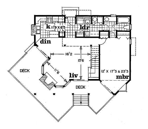 Cottage Floor Plan - Main Floor Plan #47-103