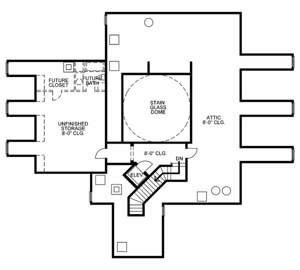 House Design - Southern Floor Plan - Upper Floor Plan #20-2173