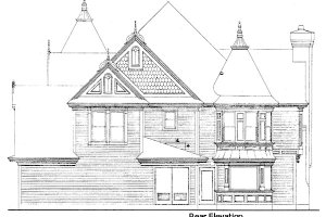Exterior - Rear Elevation for Victorian House Plan #410-117 - 4 bed, 4.5 bath