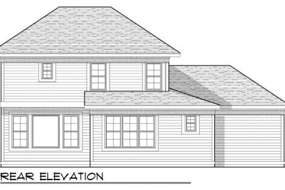 Exterior - Rear Elevation for Traditional House Plan #70-949 - 3 bed, 2.5 bath