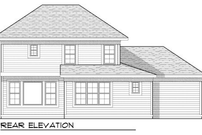 House Plan Design - Exterior - Rear Elevation for Traditional House Plan #70-949 - 3 bed, 2.5 bath