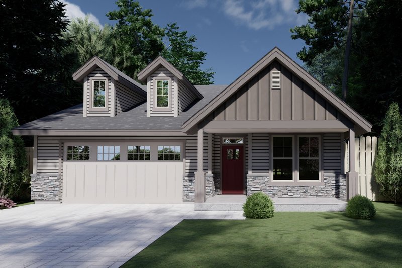 Dream House Plan - Craftsman Exterior - Front Elevation Plan #53-635