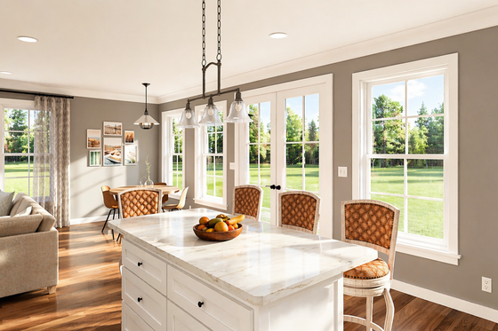 Interior - Kitchen 1 for Traditional House Plan #44-245 - 2 bed, 2 bath