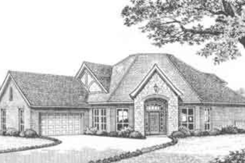 House Blueprint - European Exterior - Front Elevation Plan #310-372