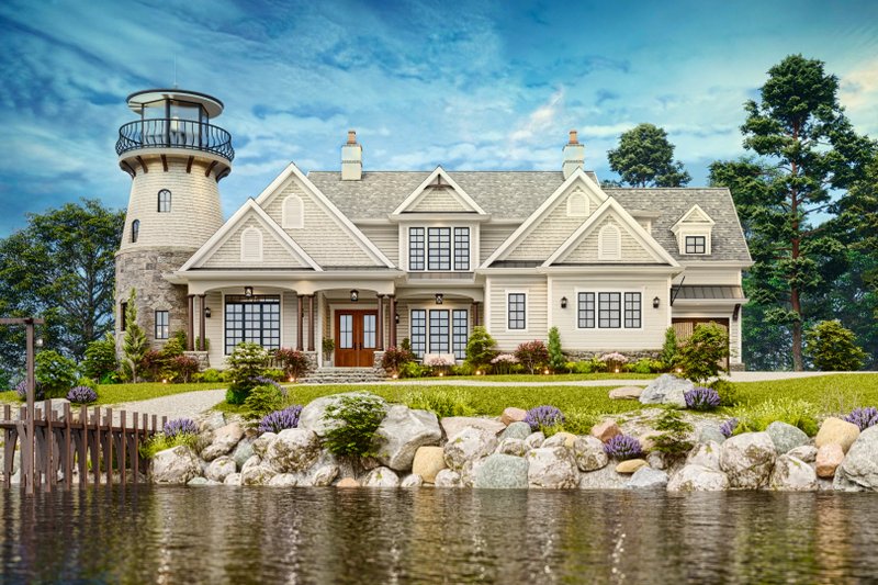 House Blueprint - Exterior - Front Elevation 3 for Beach House Plan #54-597 - 4 bed, 3 bath