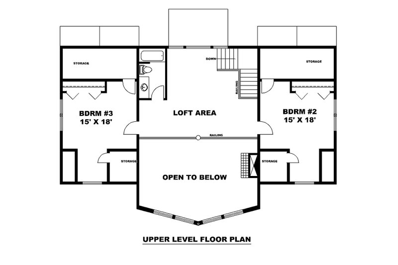 Architectural House Design - Floor Plan - Upper Floor for Farmhouse House Plan #117-951 - 3 bed, 3.5 bath