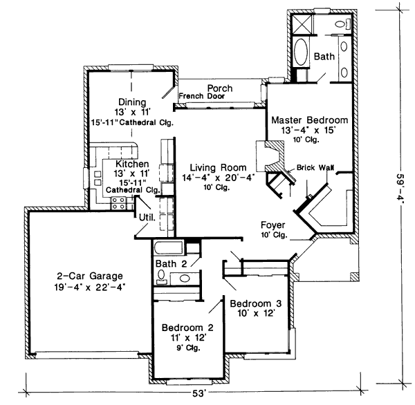 Dream House Plan - European Floor Plan - Main Floor Plan #410-177