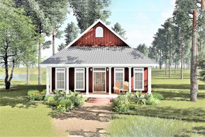 Cottage Exterior - Front Elevation Plan #44-166