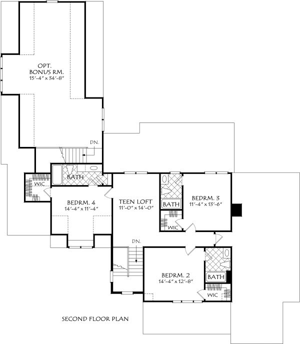 Architectural House Design - Farmhouse Floor Plan - Upper Floor Plan #927-996