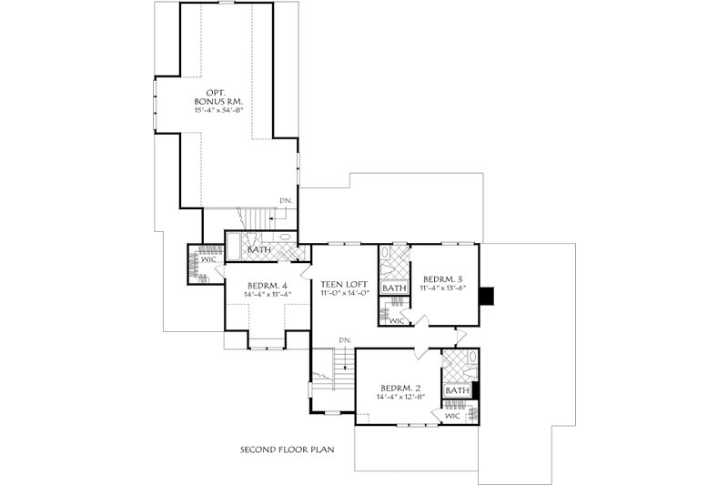 Architectural House Design - Floor Plan - Upper Floor for Farmhouse House Plan #927-996 - 4 bed, 4.5 bath
