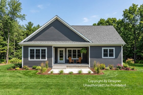 Exterior - Rear Elevation 1 for Farmhouse House Plan #51-1532 - 3 bed, 2.5 bath