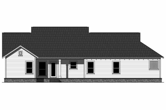 Exterior - Rear Elevation for Craftsman House Plan #21-344 - 3 bed, 2 bath