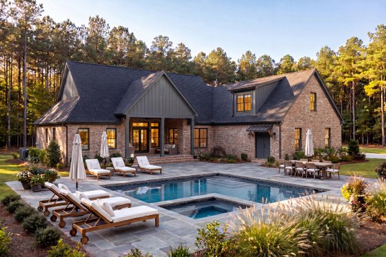 Exterior - Rear Elevation 3 for Farmhouse House Plan #430-438 - 3 bed, 3.5 bath