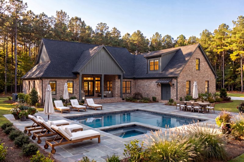 Architectural House Design - Exterior - Rear Elevation 3 for Farmhouse House Plan #430-438 - 3 bed, 3.5 bath