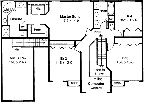 Farmhouse Floor Plan - Upper Floor Plan #126-105