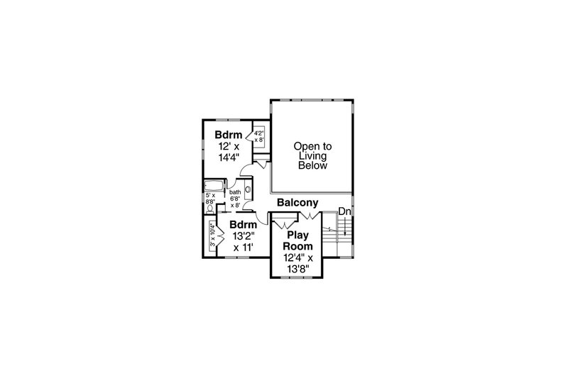Architectural House Design - Floor Plan - Upper Floor for Prairie House Plan #124-1107 - 4 bed, 2.5 bath