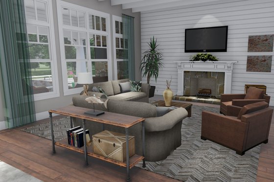 Interior - Family Room 1 for Farmhouse House Plan #120-255 - 3 bed, 2.5 bath