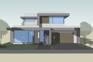 Modern Exterior - Front Elevation Plan #496-26