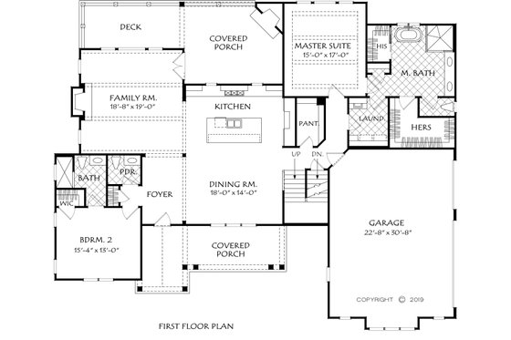 Floor Plan - Main Floor for Farmhouse House Plan #927-999 - 4 bed, 4.5 bath