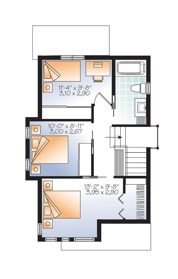 House Plan Design - Contemporary Floor Plan - Upper Floor Plan #23-2612