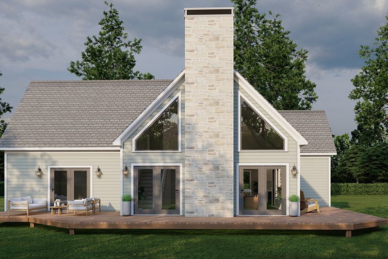 House Blueprint - Exterior - Rear Elevation 2 for Craftsman House Plan #923-310 - 3 bed, 2.5 bath