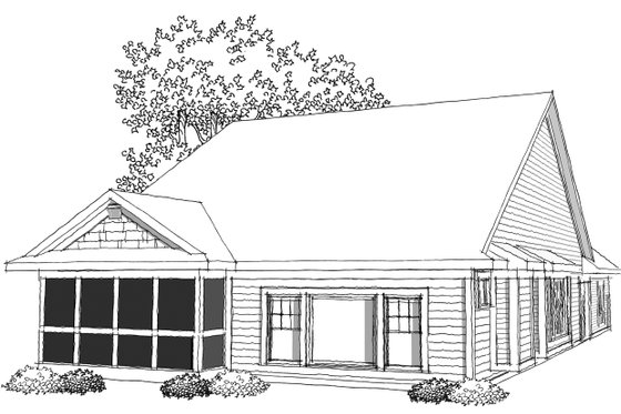 Exterior - Other Elevation for Ranch House Plan #70-1030 - 2 bed, 2 bath