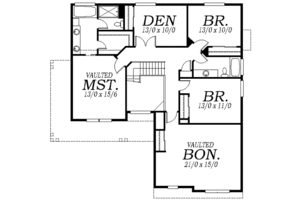 Floor Plan - Upper Floor for Traditional House Plan #130-113 - 3 bed, 2.5 bath