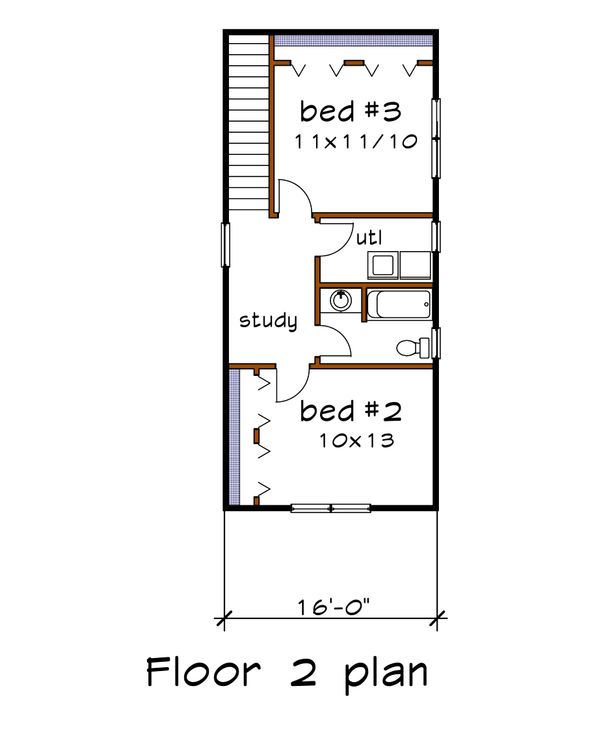 House Plan Design - Country Floor Plan - Upper Floor Plan #79-270