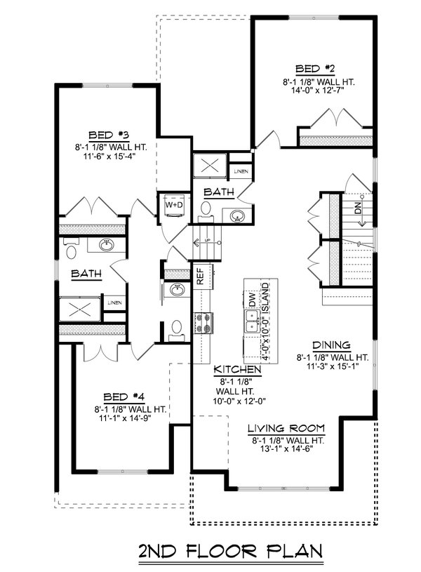 Home Plan - Craftsman Floor Plan - Upper Floor Plan #1064-340
