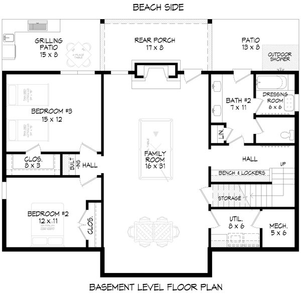 House Blueprint - Country Floor Plan - Main Floor Plan #932-1114
