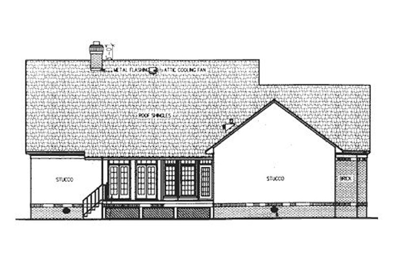 Home Plan - Exterior - Rear Elevation for Farmhouse House Plan #45-133 - 3 bed, 2 bath