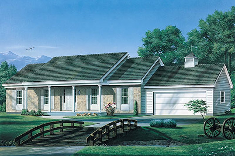 Ranch Style House Plan - 3 Beds 2 Baths 1364 Sq/Ft Plan #57-466