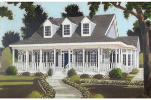Country Exterior - Front Elevation Plan #3-214