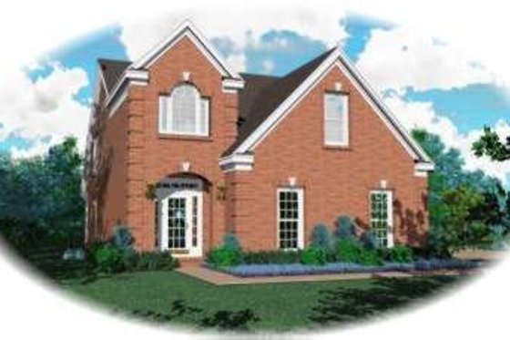 Exterior - Front Elevation for European House Plan #81-684 - 3 bed, 2.5 bath