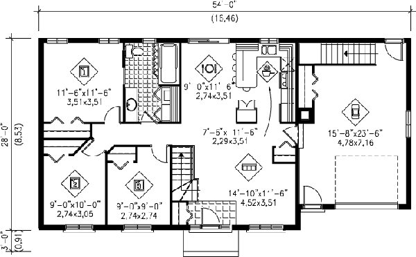 Ranch Floor Plan - Main Floor Plan #25-4104