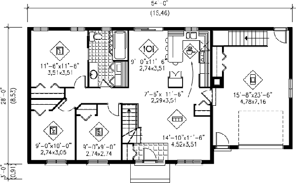 Dream House Plan - Ranch Floor Plan - Main Floor Plan #25-4104
