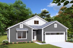 Cottage Exterior - Front Elevation Plan #513-2240