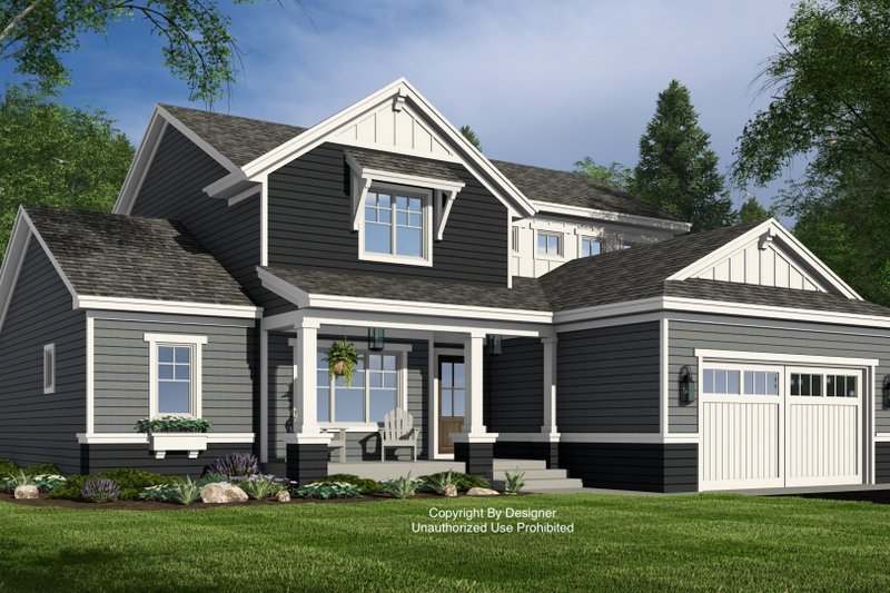 House Blueprint - Craftsman Exterior - Front Elevation Plan #51-1373
