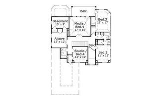 Floor Plan - Upper Floor for European House Plan #411-498 - 5 bed, 3.5 bath
