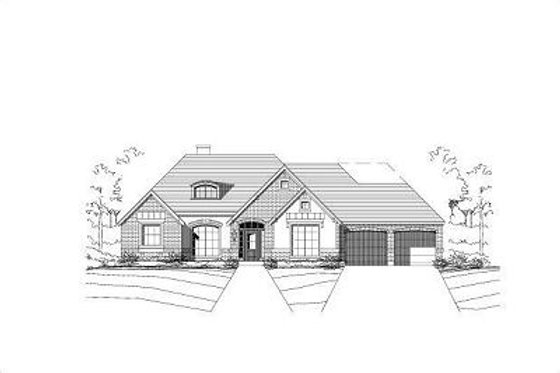 Exterior - Front Elevation for Traditional House Plan #411-429 - 3 bed, 2.5 bath