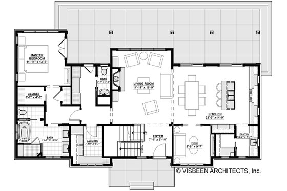 Floor Plan - Main Floor for Cottage House Plan #928-302 - 4 bed, 3.5 bath