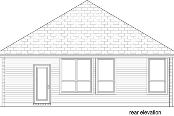 Exterior - Rear Elevation for Craftsman House Plan #84-538 - 3 bed, 2 bath