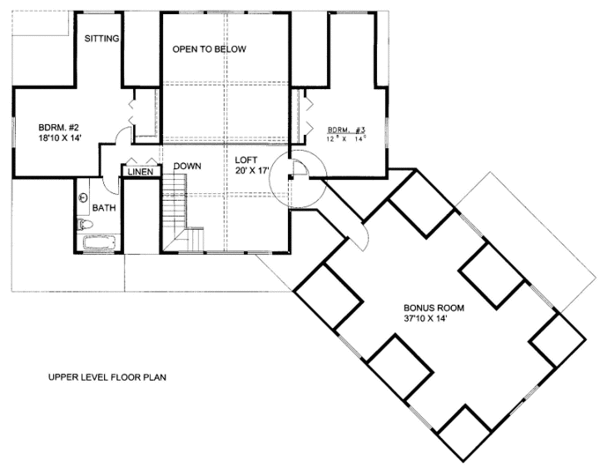 Craftsman Floor Plan - Upper Floor Plan #117-737