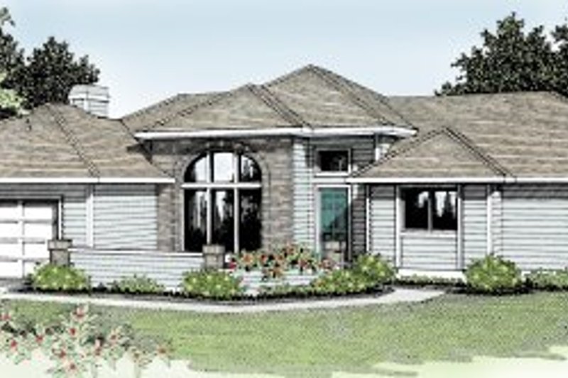 House Plan Design - Prairie Exterior - Front Elevation Plan #92-111